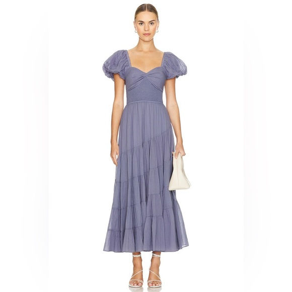NEW Free People sundrenched short sleeve maxi dress L B223 - Picture 1 of 4